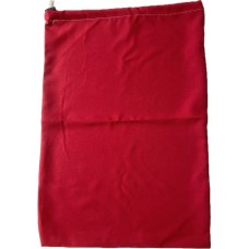 Linen Bag With Drawstring and Toggle: Cherry Red